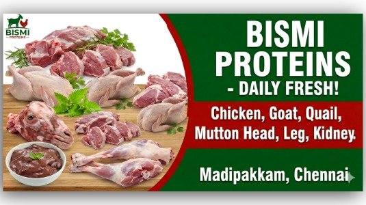 Bismi Proteins meat shop in Madipakkam